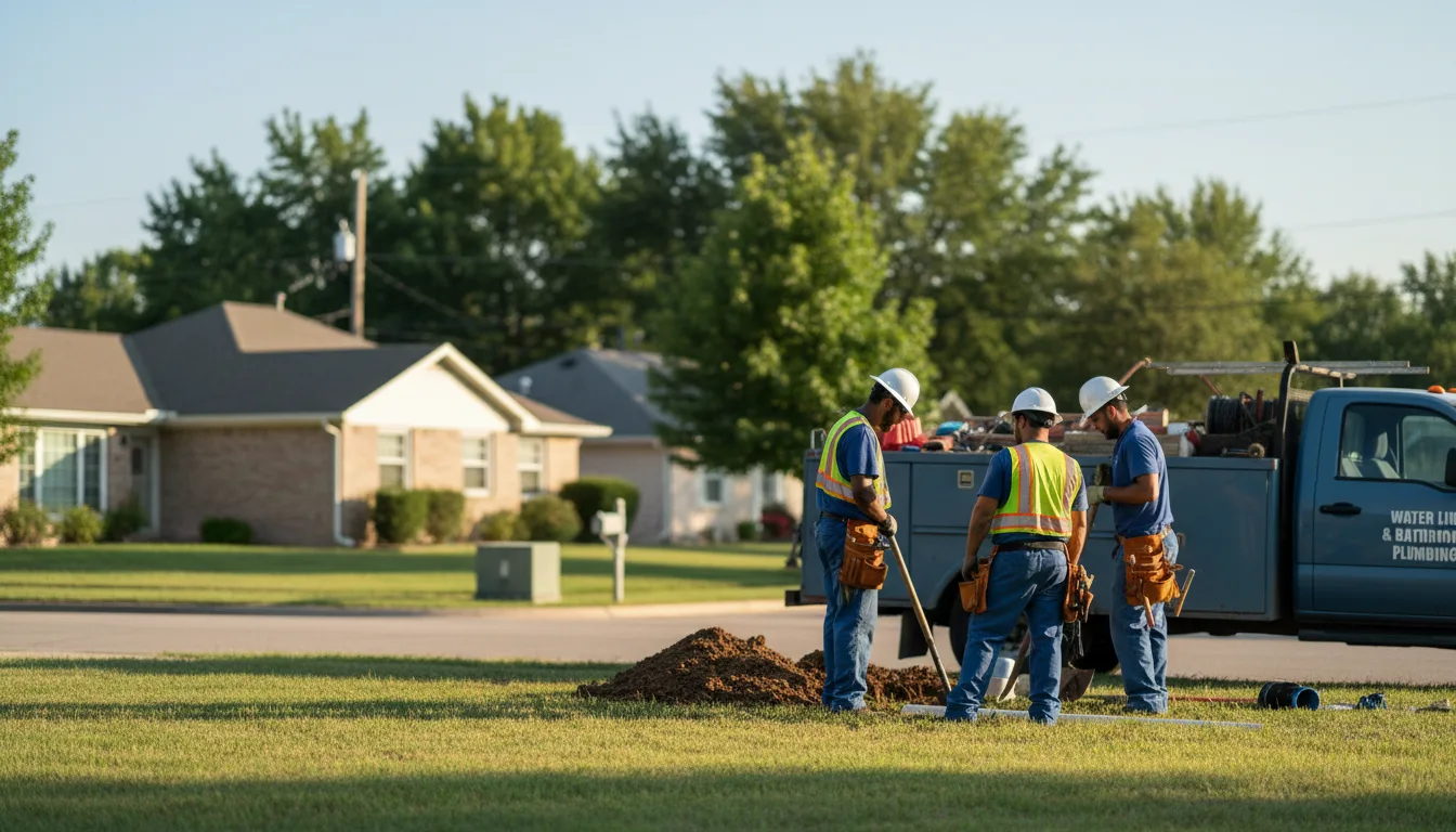 Residential water line and bathroom plumbing service in Rhodes, MI
